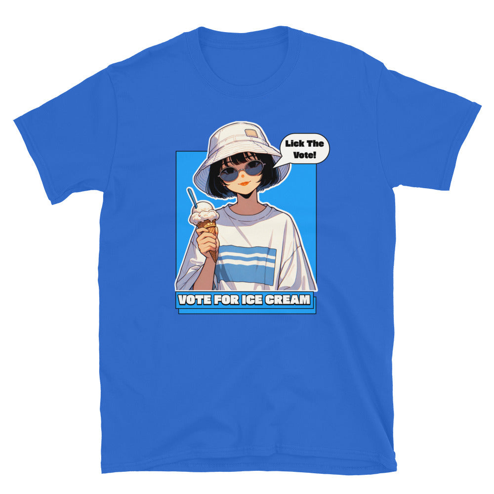 Lick The Vote Anime Ice Cream Girl TShirt - Royal Color - https://ascensionemporium.net